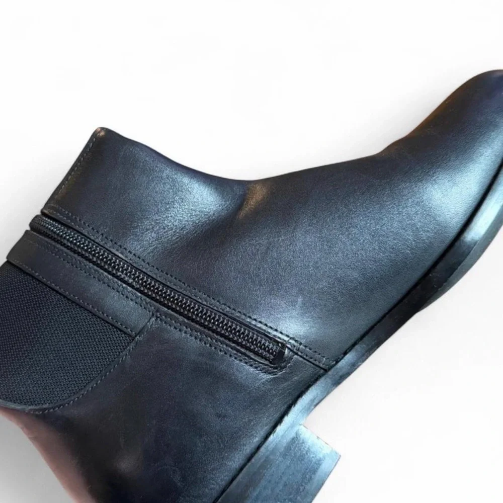 Cole Haan Black Leather Over the Knee Boots size 7.5 Stretch Calves Zipper side